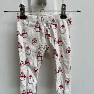 NWOT Gymboree 3-6M White/Red/Gray Penguin Gender Neutral Leggings Pants